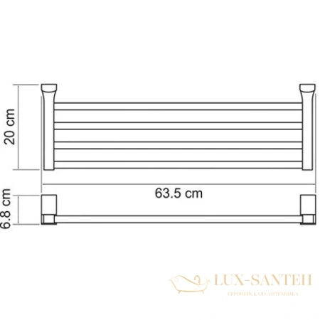 полотенцедержатель wasserkraft leine k-5011w 65,3 см, хром/белый