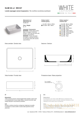 раковина прямоугольная white ceramic slim w010705 накладная 50x38x13 см, черный матовый