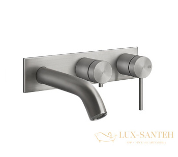 смеситель gessi 316 bath 54136.239 для ванны, внешняя часть, steel brushed