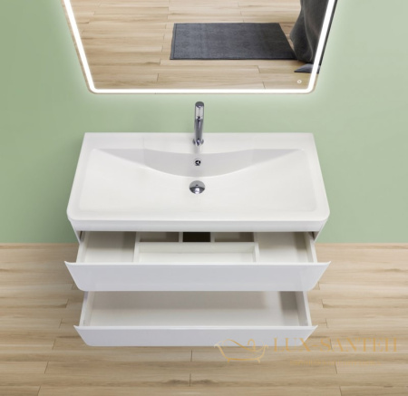 тумба под раковину belbagno albano albano-1000-2c-so-bl подвесная, bianco lucido