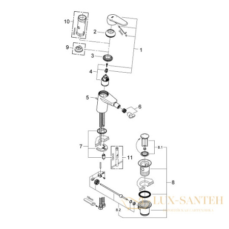 смеситель grohe eurodisc cosmopolitan 33244002 для биде, хром