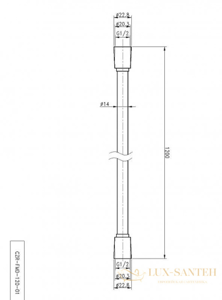 душевой шланг cezares czr-fmd-120-nop, черный матовый