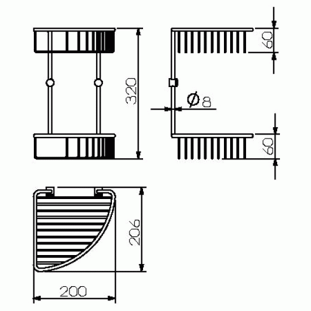 полка угловая langberger 10860i, хром