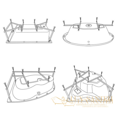 каркас для ванны whitecross (с установкой)