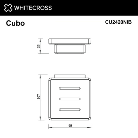 мыльница подвесная whitecross cubo cu2420nib, брашированный никель