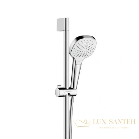 душевой гарнитур hansgrohe croma select e vario 26582400 со штангой 65 см, белый/хром