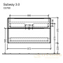 тумба под раковину villeroy & boch subway 3.0 c57001vr 973x576x478 мм, graphite 