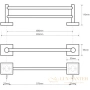полотенцедержатель двойной 65,5 см bemeta beta 132104052, хром
