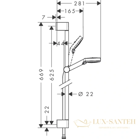 душевой гарнитур hansgrohe crometta vario 65см 26532400