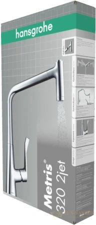 смеситель для кухни hansgrohe metris сталь 14820800