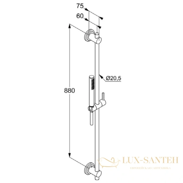 душевой гарнитур kludi nova fonte classic 2084005-25, хром