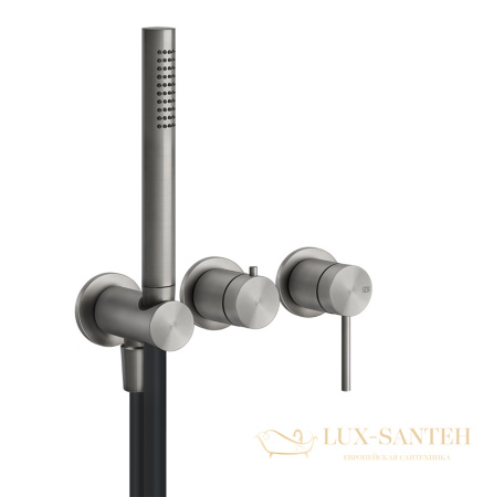 смеситель gessi 316 shower 54039.239 для ванны, внешняя часть, steel brushed