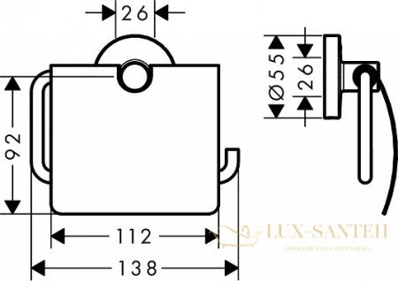 держатель туалетной бумаги hansgrohe logis universal 41723000, хром