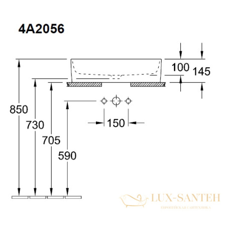 раковина накладная villeroy & boch collaro 4a2056rw ceramicplus 560х360 мм, белый матовый