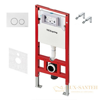 инсталляция для подвесного унитаза tece tecespring s955103 с панелью смыва (4 в 1), белый/хром