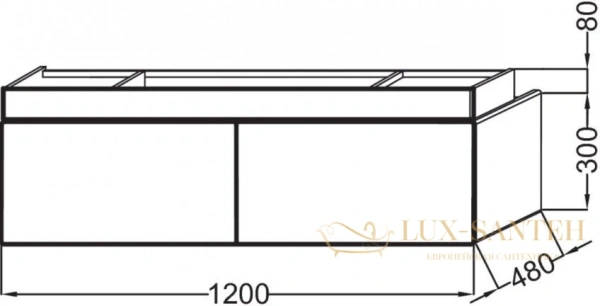 тумба под раковину jacob delafon terrace 120x48 eb1188-n23 ледяной коричневый