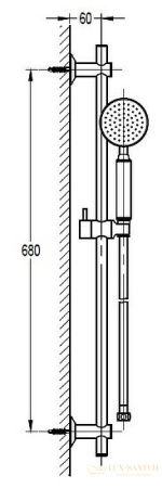 душевой гарнитур cezares eco eco-sd-01, хром