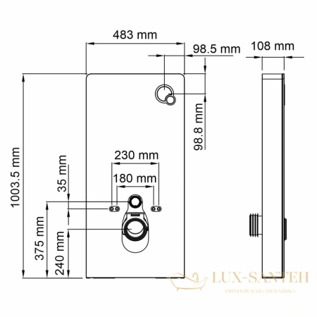 монтажный элемент wasserkraft naab 86tlt.040.pe.wh для подвесного унитаза, белый