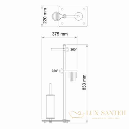 комплект для туалета wasserkraft bm k-1264, хром