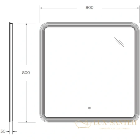 зеркало cezares duet czr-spc-duet-800-800-led-tch 80x80см 