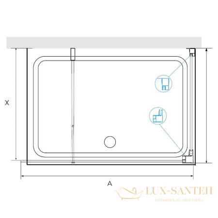 душевой уголок rgw walk in 351005120-11 wa-005-1 120x100, профиль хром, стекло прозрачное