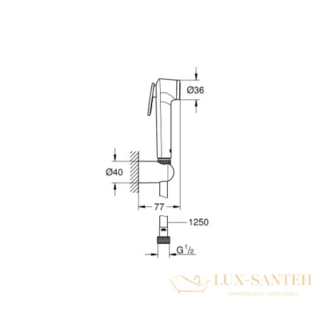 гигиенический набор grohe tempesta-f trigger spray 30 26356il0, белый