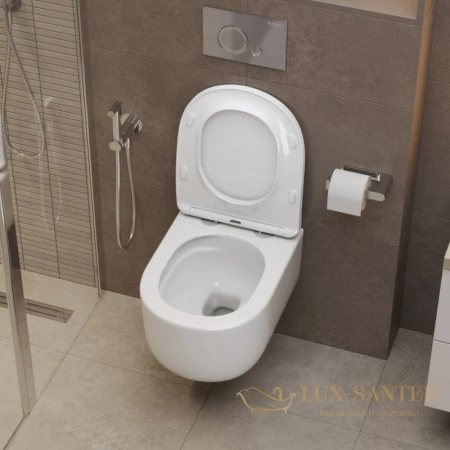 подвесной безободковый унитаз belbagno soft bb084ch-tor, белый