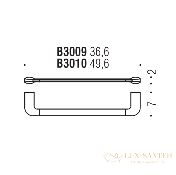 полотенцедержатель colombo design trenta b3010.nm 50 см, черный матовый