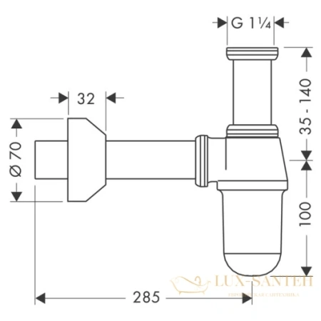 сифон для раковины hansgrohe 52010000