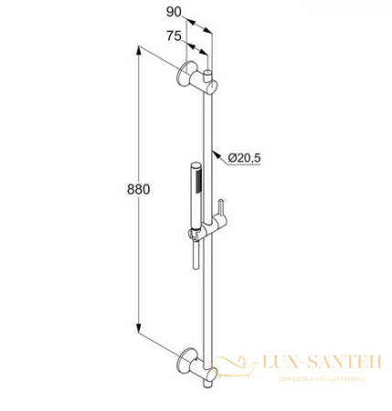 душевой гарнитур kludi nova fonte deco 2084039-15, черный матовый