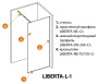 душевая перегородка cezares liberta liberta-l-1-140-c-cr 140 см профиль хром, стекло прозрачное