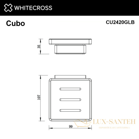 мыльница подвесная whitecross cubo cu2420glb, брашированное золото