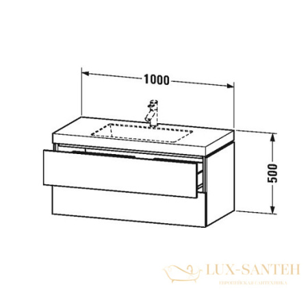 тумба с раковиной duravit l-cube lc6928o1313 1000х480х500 мм, светлое дерево