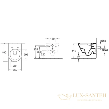 подвесной безободковый унитаз villeroy & boch architectura 4687hr01 с сиденьем микролифт, альпийский белый