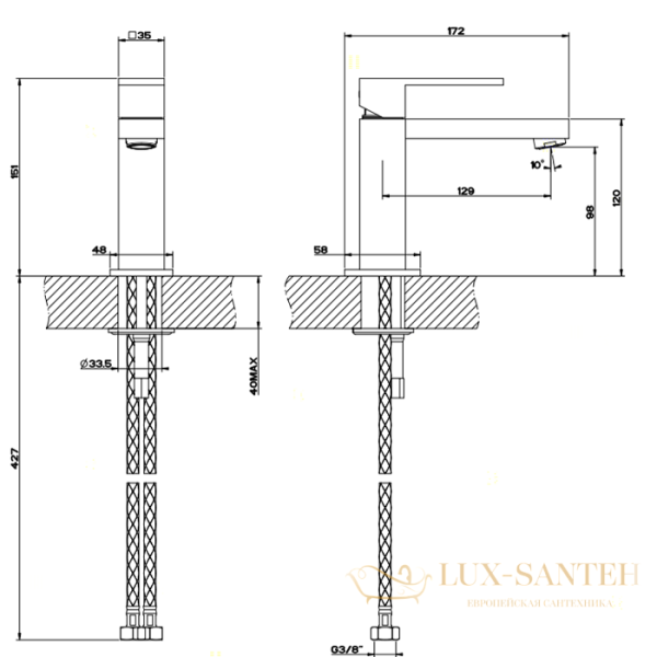 смеситель для раковины gessi rettangolo 20002.031, хром