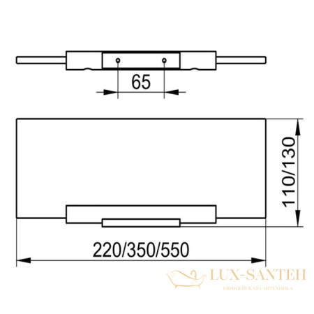 полка для ванной keuco plan 14910005500 550мм кристаллин, без держателя