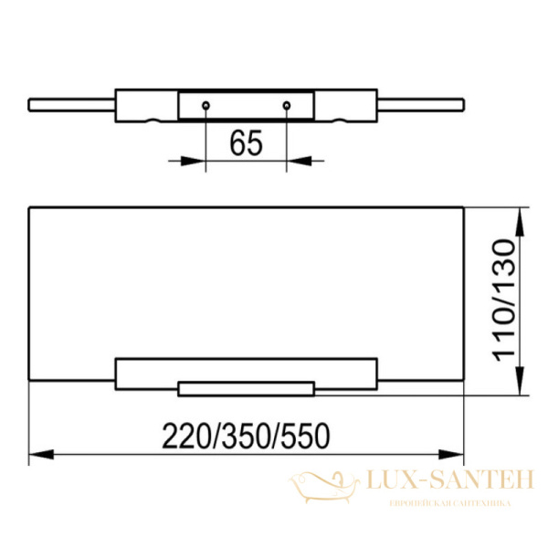 полка для ванной keuco plan 14910005500 550мм кристаллин, без держателя