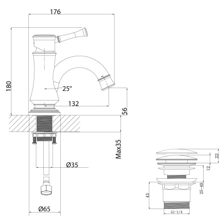 смеситель для умывальника lemark peretto lm6306rb монолитный с донным клапаном, черный кофе