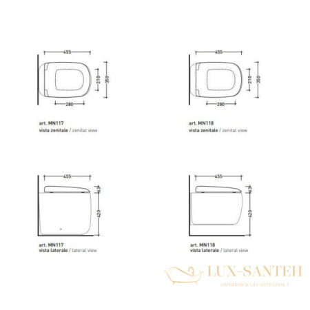 сиденье с крышкой для унитаза flaminia mono mncw03 softclose, белый глянцевый