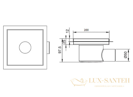 душевой трап rgw shower drain 21211120-05 с решеткой sdr-11 k, хром