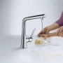 смеситель для кухни hansgrohe metris select сталь 14883800