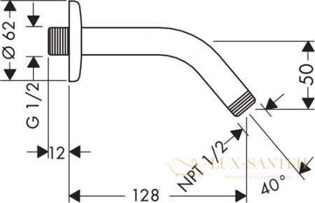 держатель душа hansgrohe 128мм g 1/2 27411000