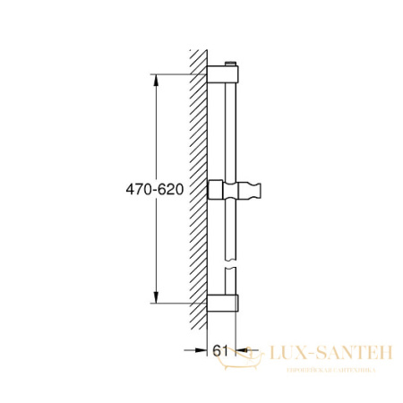 душевая штанга grohe tempesta classic 27523001, хром