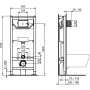 комплект  ideal standard tesi aqua blade tt00002/121a6, унитаз с инсталляцией, с сиденьем и клавишей смыва, черный матовый