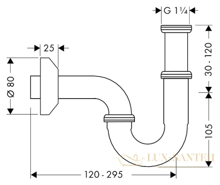 сифон для раковины hansgrohe 53010000 трубчатый