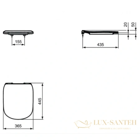 сиденье ideal standard tesi t3527v1 для унитаза с микролифтом, белый матовый