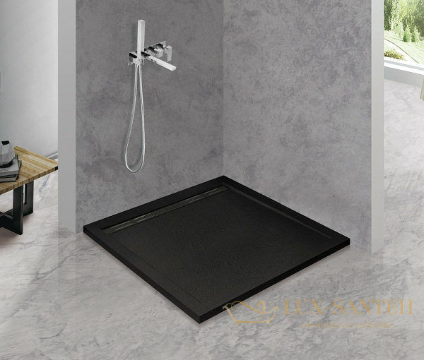 душевой поддон cezares tray as tray-as-a-90-30-nero из искусственного камня 90x90, черный матовый