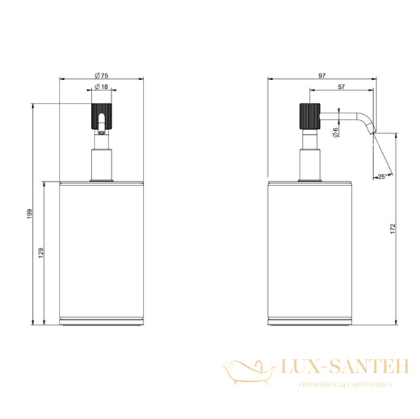 дозатор gessi venti20 65438.710 настольный, черный | латунь pvd