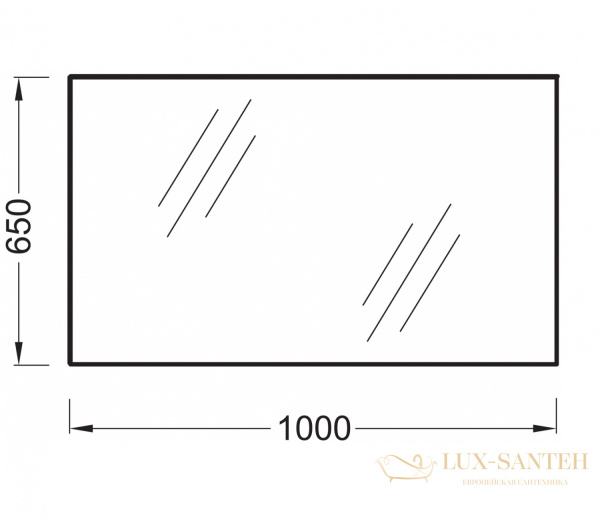 зеркало jacob delafon struktura eb1099-nf 100*65 см, зеркальное стекло