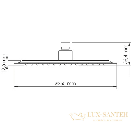 душевая система встраиваемая для ванны 250 мм wasserkraft asphe a7758.338.329.290.292.291.311 thermo, розовое золото